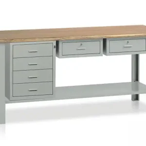 Ultime Pezzi Banco con cassettiera e cassetti Tecnotelai Classic con piano in legno 2000x750x900mm